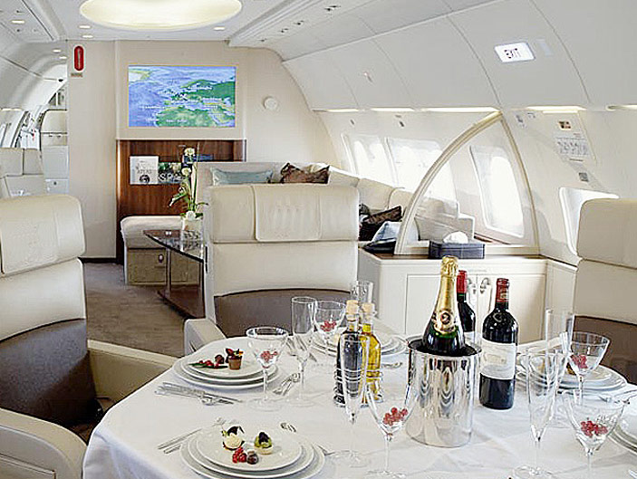 Lunch is served on the BBJ